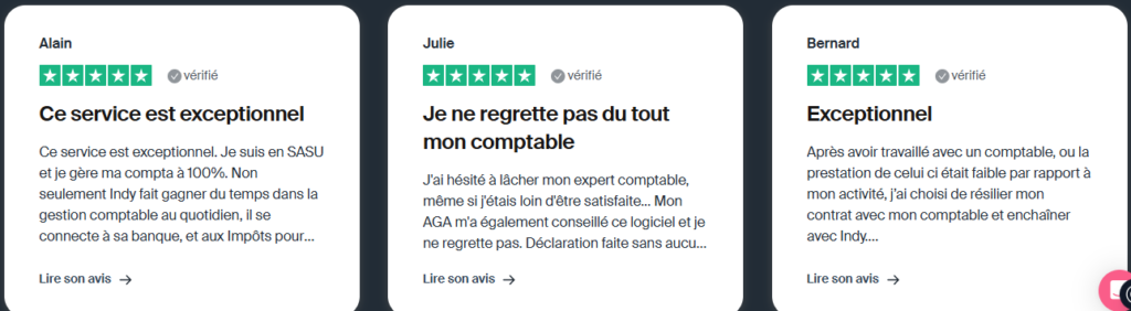 Avis Indy sur trustpilot
