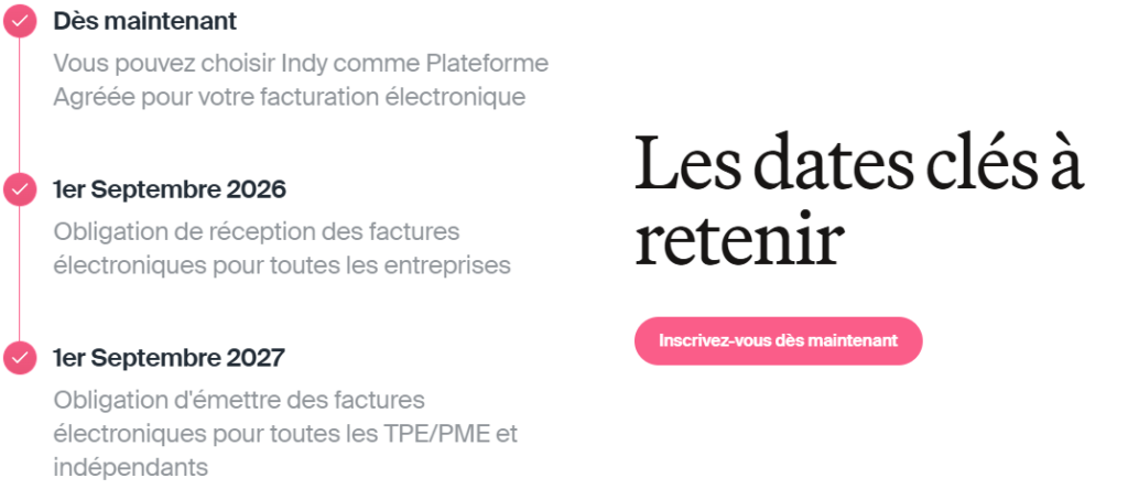 calendrier facturation electronique
